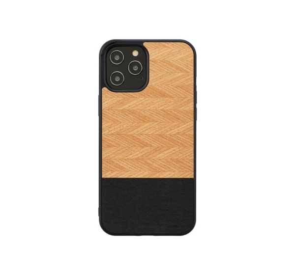 MAN&WOOD case for iPhone 12 Pro Max herringbone nero black