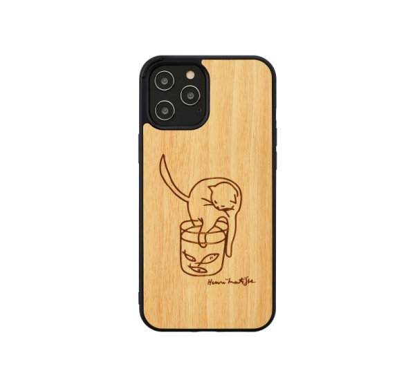 MAN&WOOD case for iPhone 12 Pro Max cat with red fish