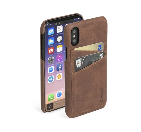 Krusell Sunne 2 Card Cover Apple iPhone X vintage cognac (61104)