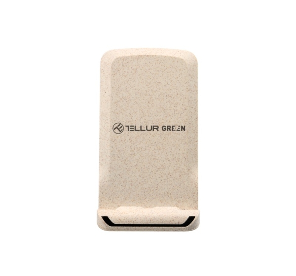 Tellur Green Qi wireless fast desk charger, 15W, Cream