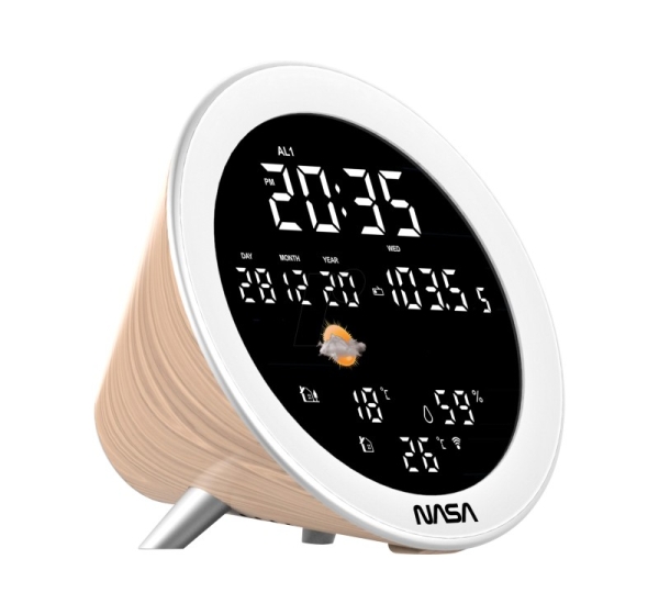 Nasa WSP1700 wood Weather Station/Speaker BT Ship