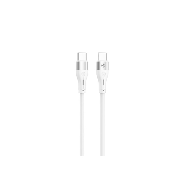 Tellur Silicone Type-C to Type-C Cable PD60W 1m White