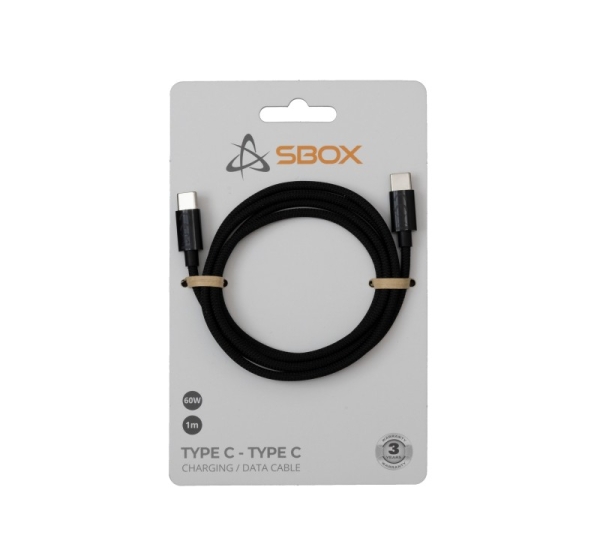 Sbox TYPEC-1-B Type C - Type C M/M 1m, Black
