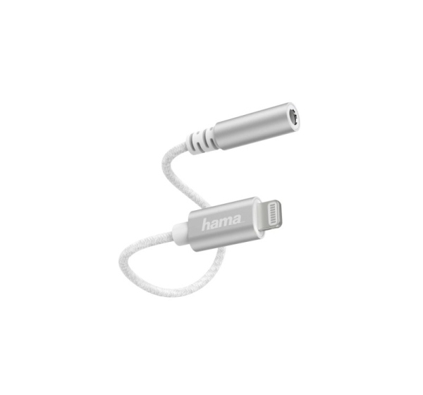 Hama 00187210 Lightning Adapter to 3.5mm Audio Socket, White