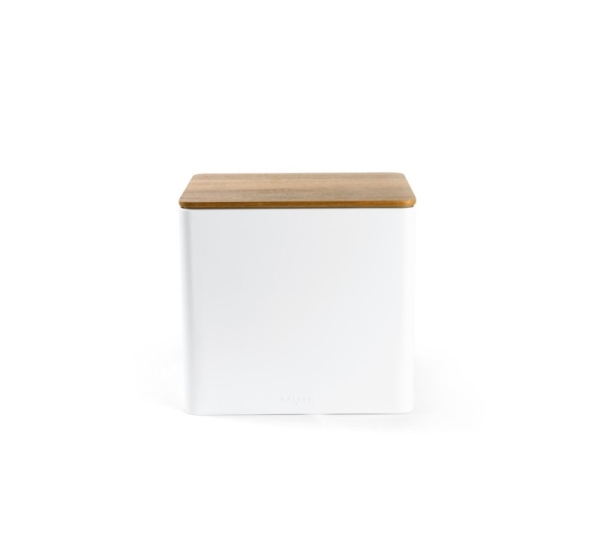 Salter BW128991W Toronto Bread Bin, White/Wooden