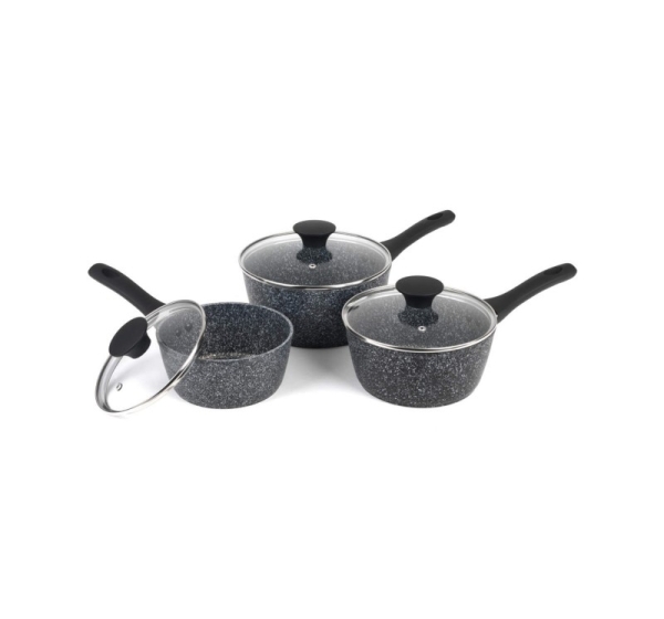 Salter BW11460BRMFO Megastone Thermo Collar 3-Piece Saucepan Set - 16/18/20cm