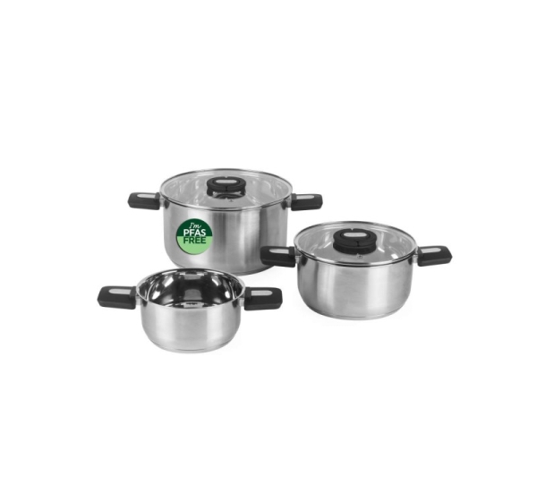 Salter BW14354 Stack-In Stainless Steel 3 Piece (16/22/24 cm) Stockpot Set