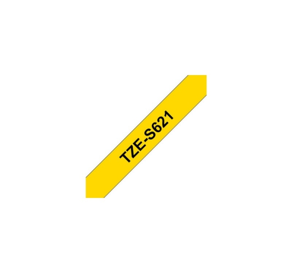 Brother TZe-S621 Strong Adhesive Laminated Tape Black on Yellow TZe