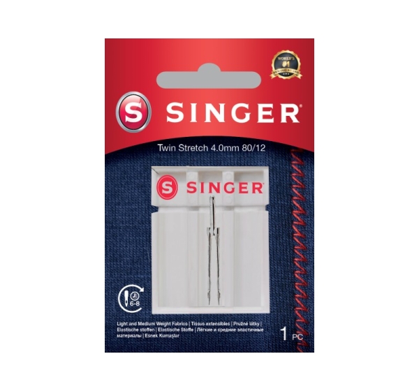 Singer | Twin Stretch Needle, Decorative, 4.0 80/12 1PK