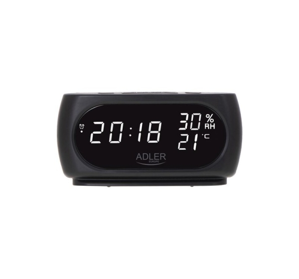 Adler | Clock with Thermometer | AD 1186 | Black
