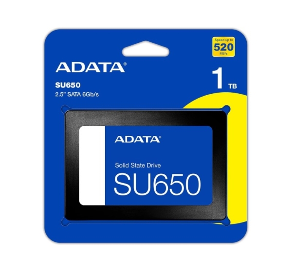 ADATA | Ultimate SU650 | 1000 GB | SSD form factor 2.5" | Solid-state drive interface SATA 6Gb/s | Read speed 520 MB/s | Write speed 450 MB/s