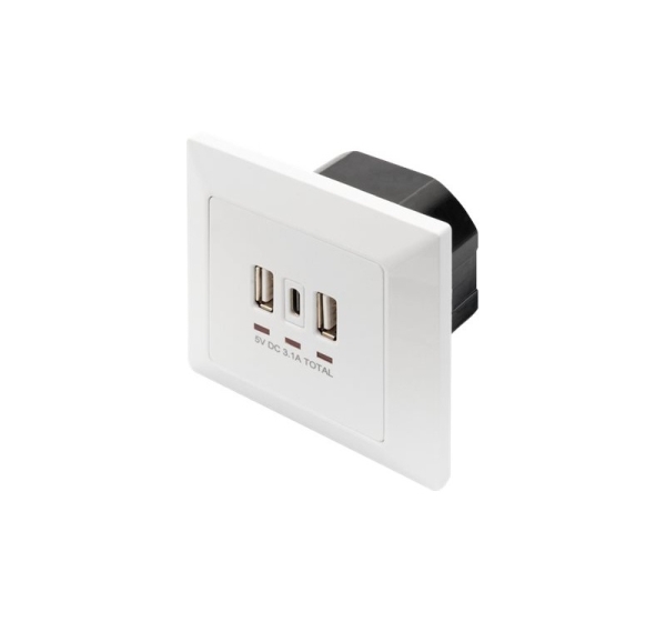 Digitus | Socket with USB A & USB-C Ports, flush mounted