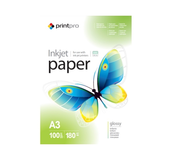 Photo paper PrintPro, 100 sheets | High Glossy | 180 g/m² | A3
