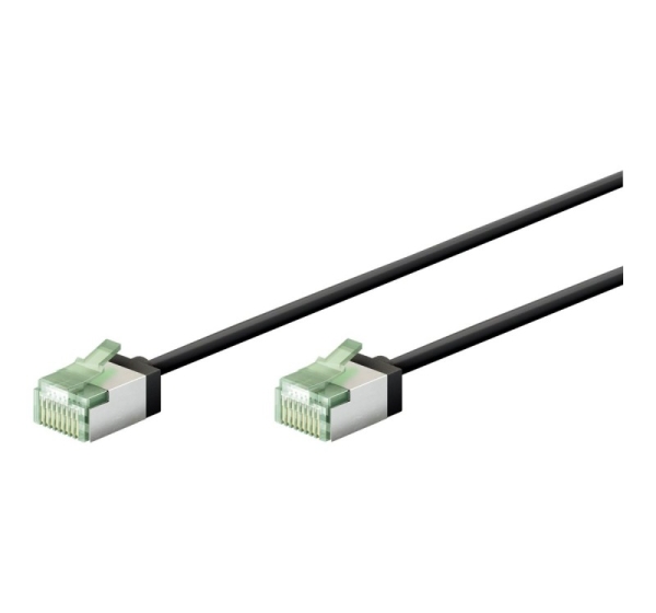 Goobay 74350 Ultra-Flexible CAT 8.1 Patch Cable, Slim, U/FTP, 0.15 m, Black | Goobay
