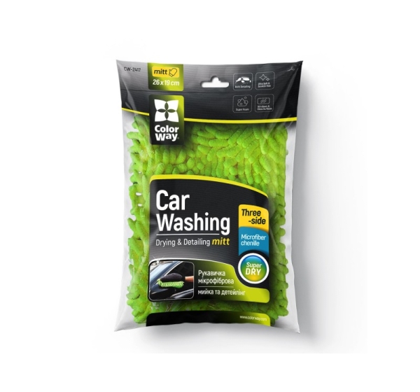 ColorWay | CW-2417 | Microfiber car wash and polish glove, double-sided