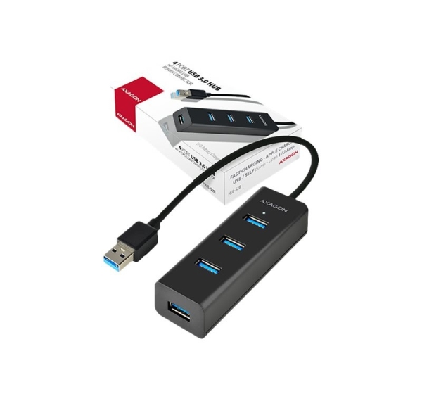 AXAGON Four-port USB 3.0 hub with fast charging and power support | HUE-S2B