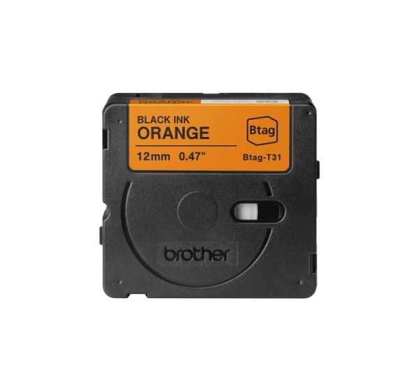 Brother BTAG-T31 | Black on Orange | Btag