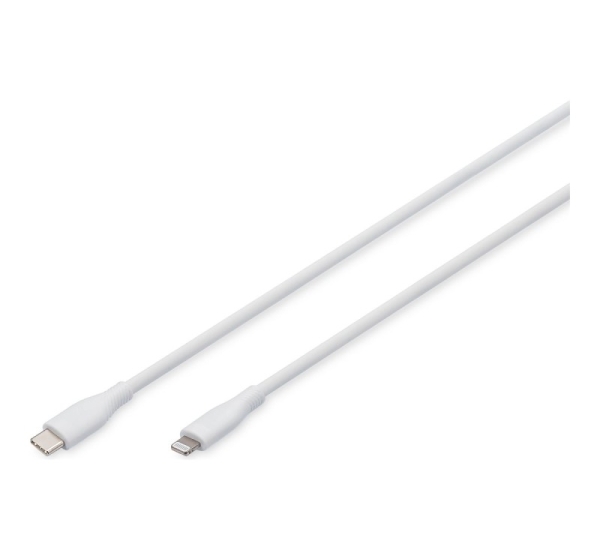 Digitus | Lightning silicone connection cable, USB-C - Lightning, 1m | AK-600110-010-W