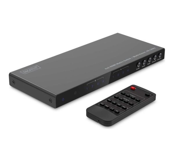 Digitus 4x2 HDMI Matrix Switch/Multi-Viewer, 4K/30Hz | DS-55345 | Black
