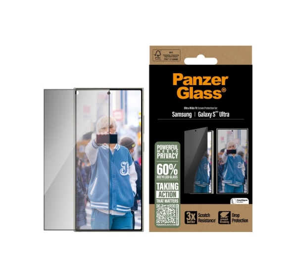 PanzerGlass Privacy Screen Protector Samsung Galaxy S25 Ultra | Ultra-Wide Fit | PanzerGlass