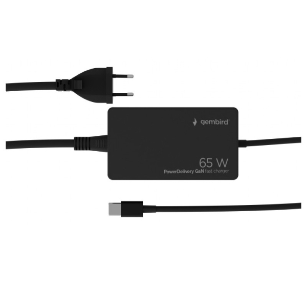 Cablexpert 65 W PowerDelivery GaN USB Type-C Fast Charger | NPA-AC-PDQC65-01