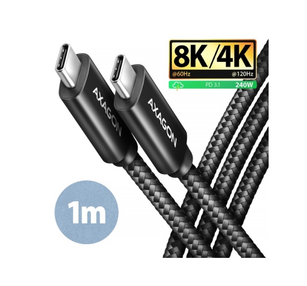 AXAGON | Data and charging USB4 Gen 3x2 cable, 1 m | BUCM3-CM15AB | USB Type C - USB Type C