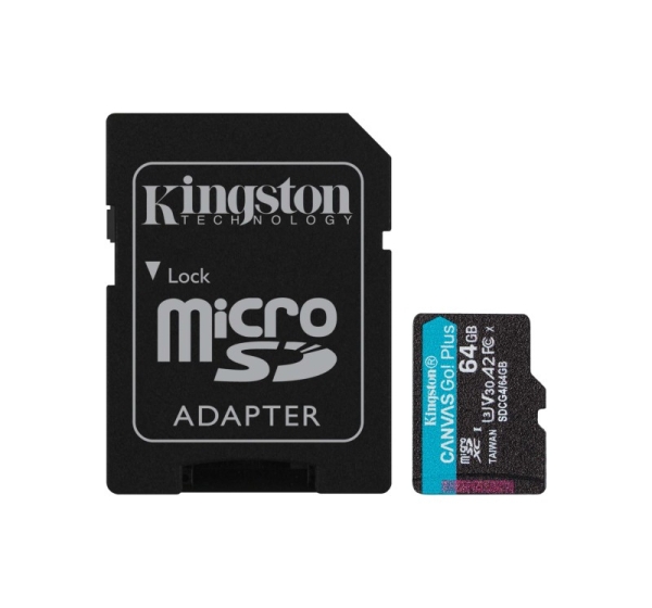 Kingston | Canvas Go! Plus | 64 GB | SD | Flash memory class Class 10, UHS-I, U3, V30, A2