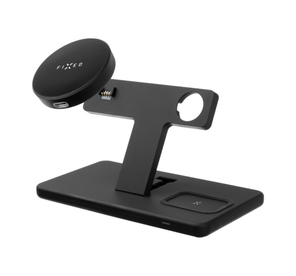 Fixed | MagPowerstation 3-in-1 wireless charging stand with MagSafe mount support | FIXMPOS-BK | Black