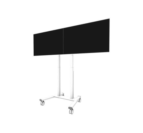 Neomounts Floor stand ADM-875WH2 Dual screen adapter Adjustable Height 42-65 "