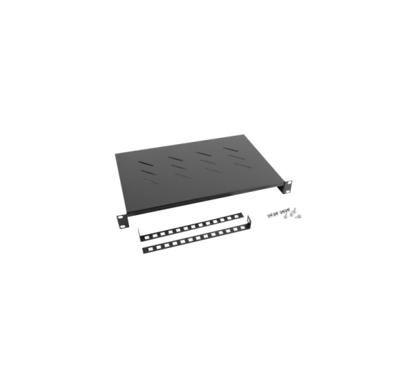 Lanberg 19" fixed shelf 1U/483x300mm, max load capacity up to 25kg | AK-1004-B | Black