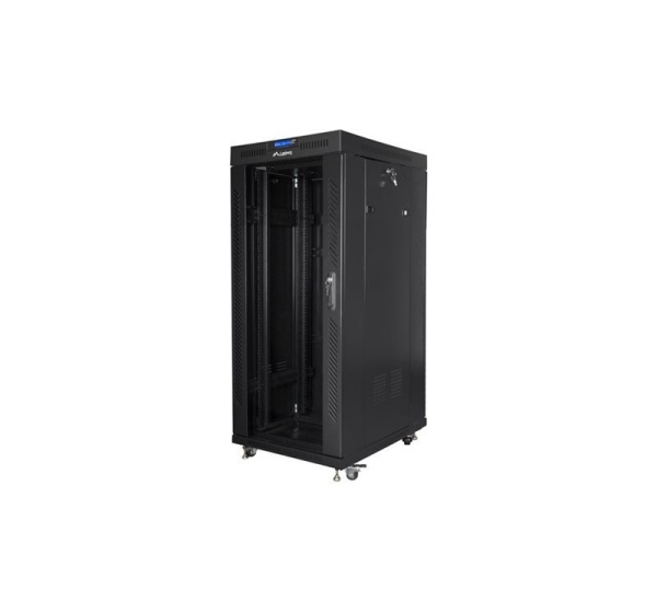 Lanberg | Rack cabinet 19" free-standing 27U/800x1200 (flat pack) with glass door, LCD | FF01-8227-12BL | Black