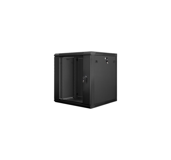 Lanberg | Rack cabinet 19" wall-mount 12U/600x600 (flat pack) with glass door | WF01-6612-10B | Black