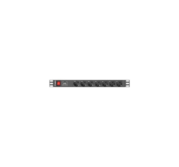 Lanberg Power Distribution unit (PDU) 19" 1U 16A 2m 7X Schuko oulets | PDU-07F-0200-BK