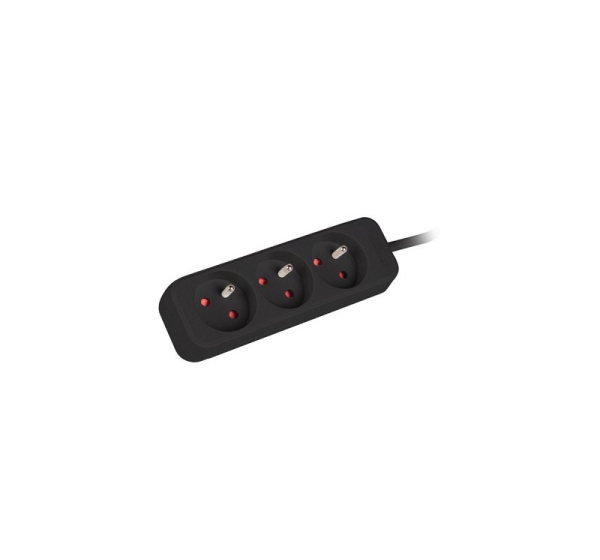 Lanberg Cable Power Strip, 3X French Outlets Quality-Grade Copper, 3 m | PS0-03E-0300-BK