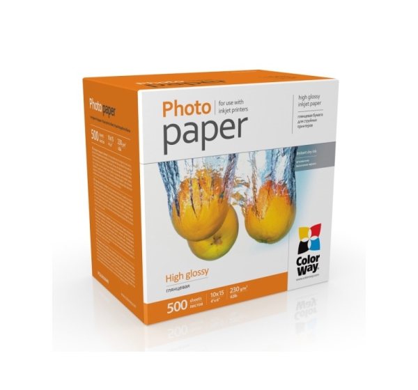 ColorWay Photo Paper, 500 sheets | High Glossy | 230 g/m² | 10x15