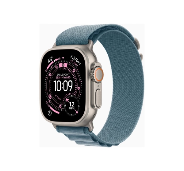 Apple Watch Ultra 3 GPS + Cellular 49mm Natural Titanium Case with Light Blue Alpine Loop - Medium | Apple