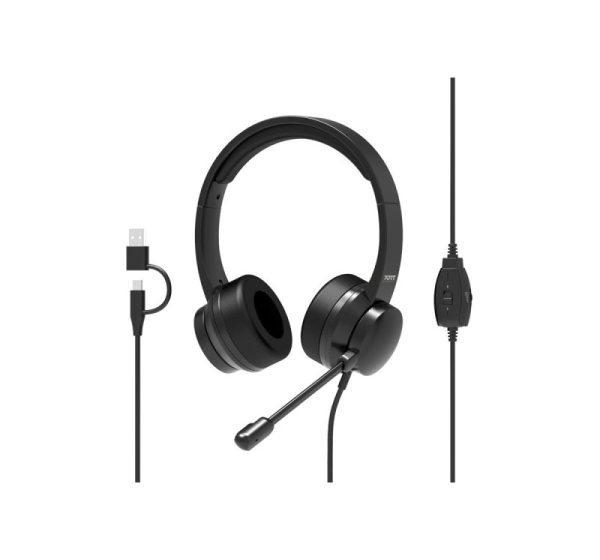 PORT CONNECT | USB Comfortable Stereo Office Microphone Headset | Built-in microphone | Wired | Black