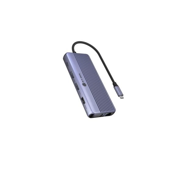 Raidsonic Icy Box Travel Dock 12-in-1, 3x video output (2x HDMI + 1x VGA) | IB-DK4062-CPD