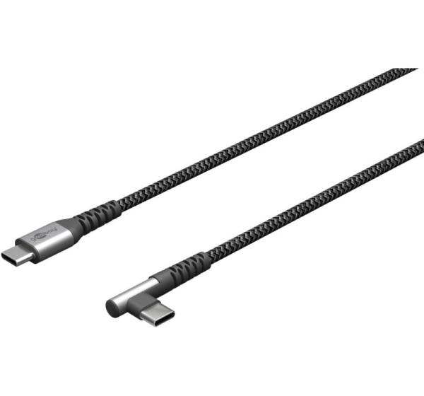 Goobay | 64659 USB-C to USB-C Textile Cable with Metal Plugs, 1 m | USB-C to USB-C