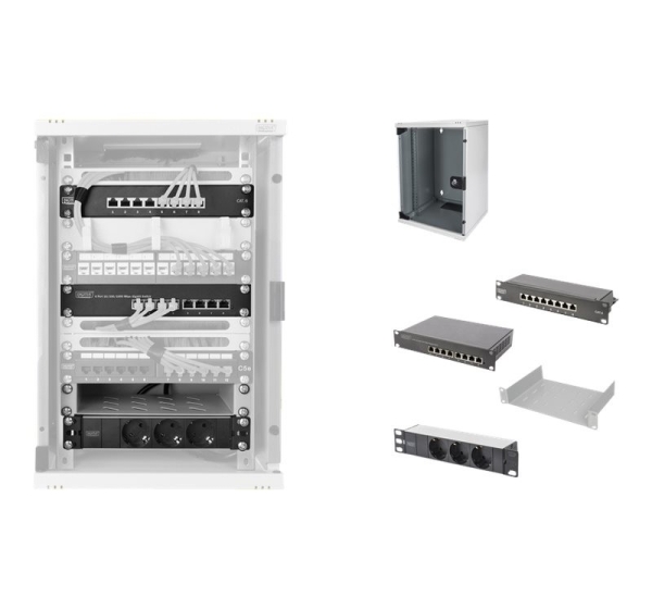 Digitus | Network Set - 254 mm (10") - 9U, 312 x 300 mm | DN-10-SET-2 | Grey