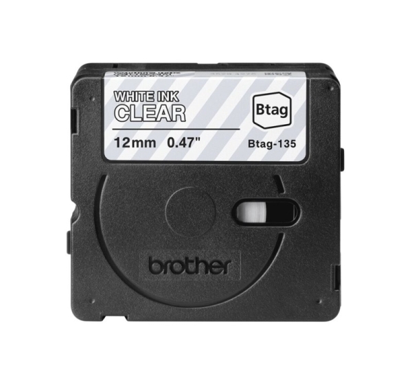 Brother BTAG-135 | White on Clear | Btag