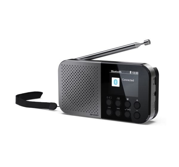Sharp OSAKA Pocket/Handheld Portable Digital Radio | DR-P520(GY) | Bluetooth