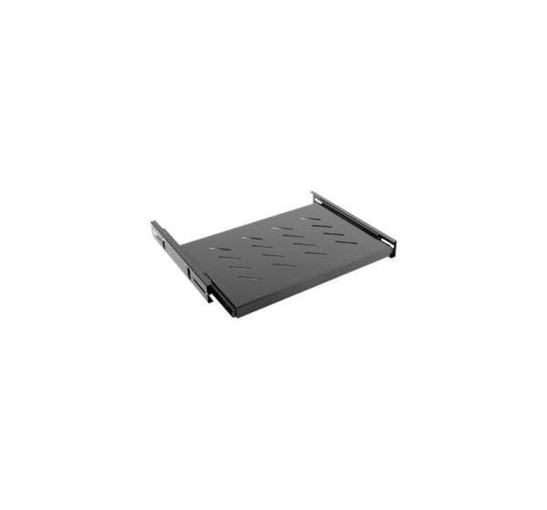 Lanberg 19" sliding shelf 1U/465x347mm, max load capacity up to 60kg | AK-1006-B | Black