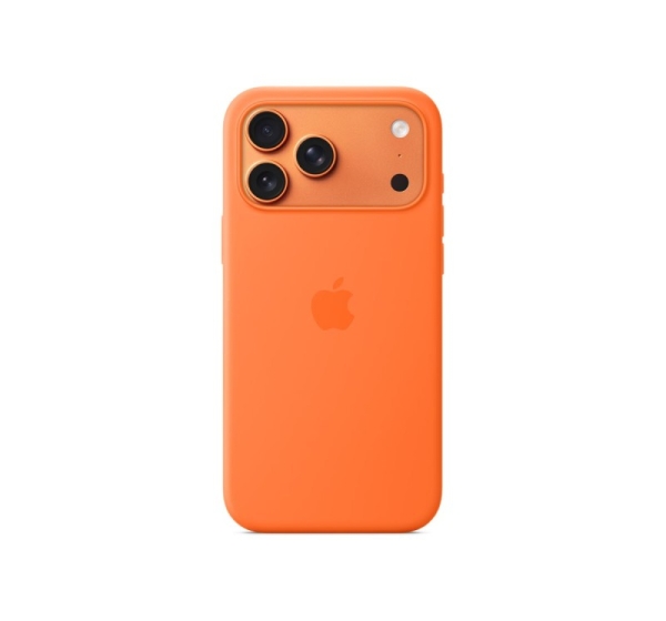 Apple iPhone 17 Pro Max Silicone Case with MagSafe – Orange | Apple