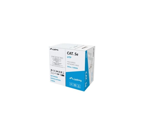 Lanberg | LAN Cable Cat.5E 305M Solid CCA Grey Fluke Passed | LCU5-15CC-0305-S