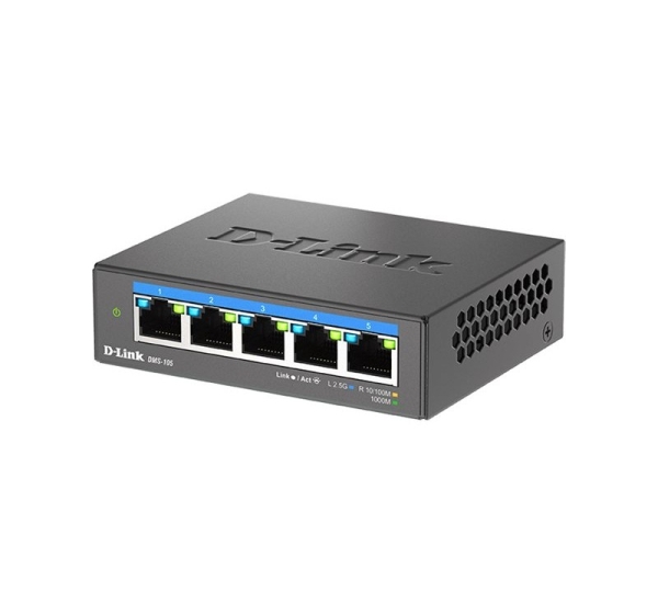 D-Link | DMS-105/E | 5-Port 2.5G Multi-Gigabit Desktop Switch | Desktop | Unmanaged