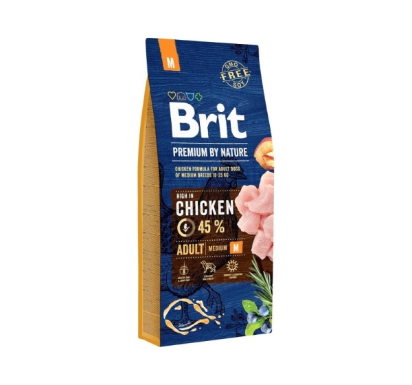 BRIT Premium by Nature Medium Chicken - dry dog food - 15 kg