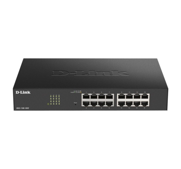 D-Link DGS-1100-16V2 Managed L2 Gigabit Ethernet (10/100/1000) Black
