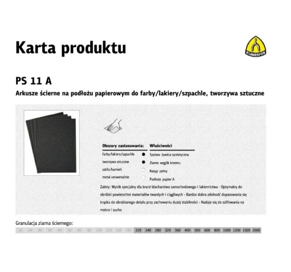 Sandpaper water resistant P 800 PS11A/50pcs