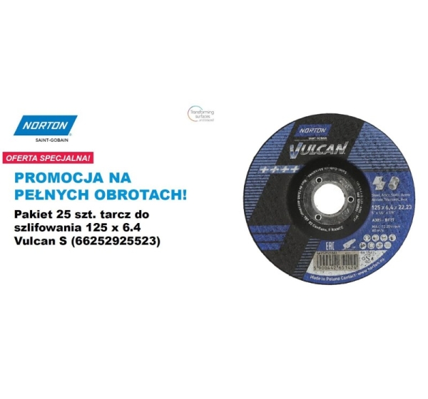 Abrasive wheel Norton Vulcan 125 x 6.4 A30S